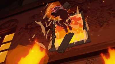 - [glass shatters]
- [Ramona grunts] - Scott Pilgrim Takes Off
