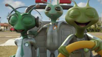 [gleeful rambling] - Alien TV