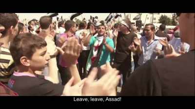 -Go ahead and leave, Assad!
-Leave, leave, Assad! - City of Ghosts