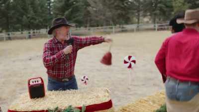 - Go, go, go, becca!
[all cheering] - Mistletoe in Montana