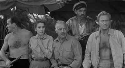 Go in the cabin
and lock the door. - Creature from the Black Lagoon