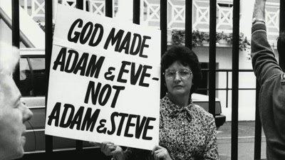 God created Adam and
Eve, not Adam and Steve. - Never Let Him Go