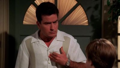 God, I hope that's the chicken. - Two and a Half Men