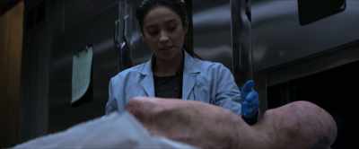Going down this side
of her abdomen - The Possession of Hannah Grace