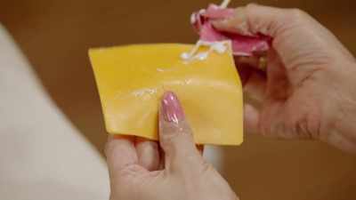 Gonna pierce here and bring
it back under like so. - At Home with Amy Sedaris
