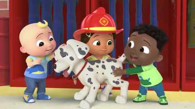 -Good doggie!
-Aw! [chuckles] - CoComelon Lane