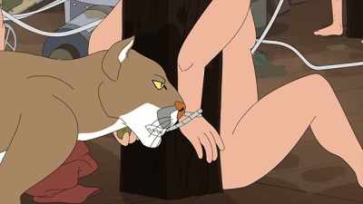 Good kitty.
Chew the weed flavor off there. - Trailer Park Boys: The Animated Series