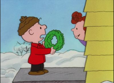 Good morning This is a Christmas wreath - It's Christmastime Again, Charlie Brown