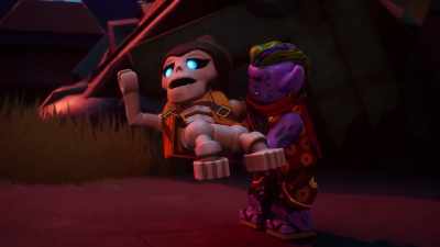 Good timing, Cole!
[grunts] - LEGO Ninjago: Dragons Rising