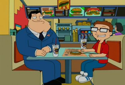 Good work dad But why did we have to come to a burger king to read the map - American Dad!