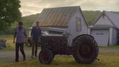 Got a little windfall. Come along. - Dawn, her Dad & the Tractor