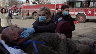 - Got a pulse.
Let's get an IV going. - Chicago Fire