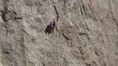 Got through it just fine
and arrived at the belay - Edge of the Earth