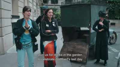 Gottfried's offering a drink
in the garden. - Irma Vep