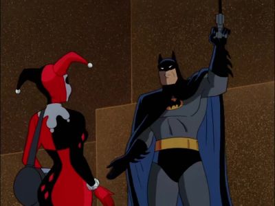 - Grab on.
- I can do it myself, thank you. - Batman: The Animated Series