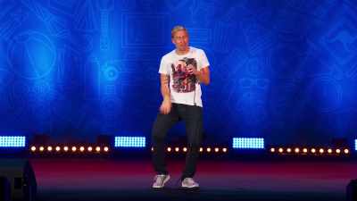 Grabbing himself. She's like,
"Will you stop touching your willy?" - Russell Howard: Recalibrate