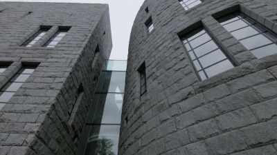 Granite, steel and glass sit between
the old sections - Extraordinary Escapes with Sandi Toksvig