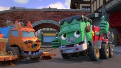 -Great idea, Sonnie!
-[beep] - Mighty Monsterwheelies