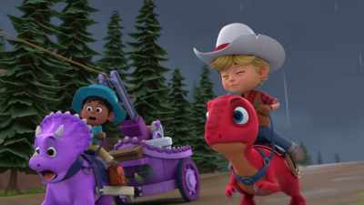 -Great shot, Miguel.
-[screaming] - Dino Ranch