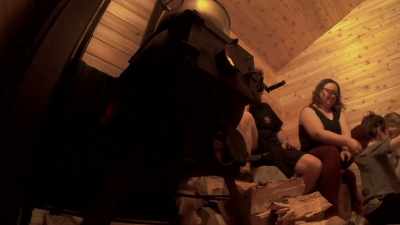 Great sitting in here,
stroking the black death - Life Below Zero: Next Generation