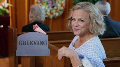"Grieving" -- tonight,
on a very special - At Home with Amy Sedaris