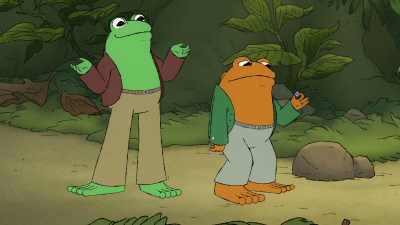 [groans] But this is not my button. - Frog and Toad