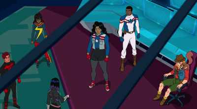 (GROANS) But since the alert
triggers automatic lockdown, - Marvel Rising: Chasing Ghosts