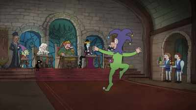 [groans] Can we have one dinner
where we're not watching Jester? - Disenchantment