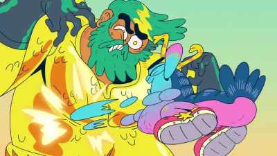 - [groans] Ow! Stop that!
- [yelling] - Aquaman: King of Atlantis