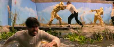 (GROUP GRUNTING)
(BREATHES HEAVILY) - Kung Fu Games