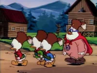 -[growls]
-Stupid majestic woods! - DuckTales