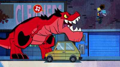 - (growls)
- Two words: na-sty. - Marvel's Moon Girl and Devil Dinosaur