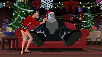 - (GRUMBLING)
- And look, Christmas cartoons! - Justice League Action