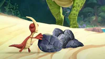 (grunting)
Come on, rock... before Tiny gets here. - Gigantosaurus