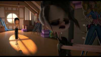 -(GRUNTING)
-(DOOR RATTLES) - The Addams Family