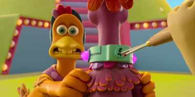 -[grunting]
-[hens exclaim] - Chicken Run: Dawn of the Nugget