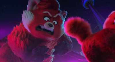 - (GRUNTING)
- (HIP-HOP MUSIC PLAYING) - Turning Red