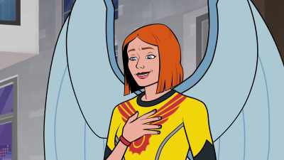 [ Grunting ] - Birdgirl