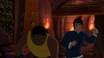 [grunting] - Batman: Soul of the Dragon