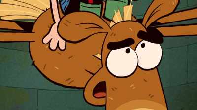 - [grunting] Sorry, Annie,
I got my hooves full. - It's Pony