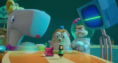 [grunts] Karen, why are you sitting around
drinking coffee - Plankton: The Movie