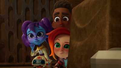 [grunts] Maybe that means
it has a nest up here somewhere. - Star Wars: Young Jedi Adventures