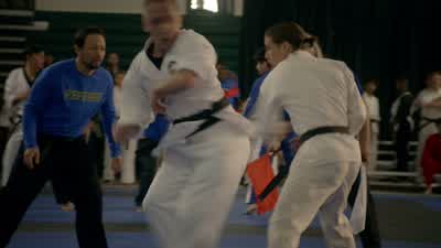 -Hiyah! -Point! -Yes! - That's two points, Keene. - Cobra Kai