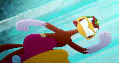 (grunts, pants) - Legend of the Three Caballeros
