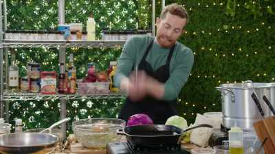 [grunts] ...red cabbage,
white cabbage, mango, - No Recipe Road Trip With the Try Guys