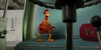 -[grunts]
-[Rocky strains] - Chicken Run: Dawn of the Nugget