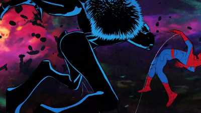-[grunts]
-[snarling] - Your Friendly Neighborhood Spider-Man