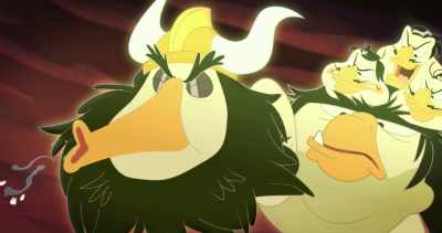 -(grunts)
-(thuds) - Legend of the Three Caballeros