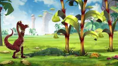 -(grunts)
-(yelps) - Gigantosaurus
