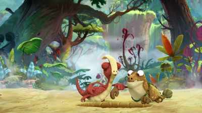 -(grunts)
-(yelps) - Gigantosaurus
